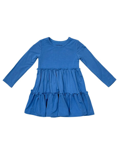 Girl's Double Tiered Dress - Stonewash