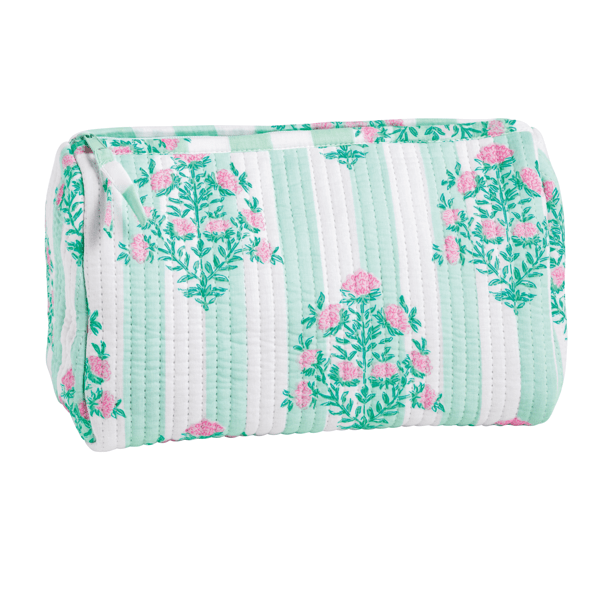 Floral Quilted Travel Pouch