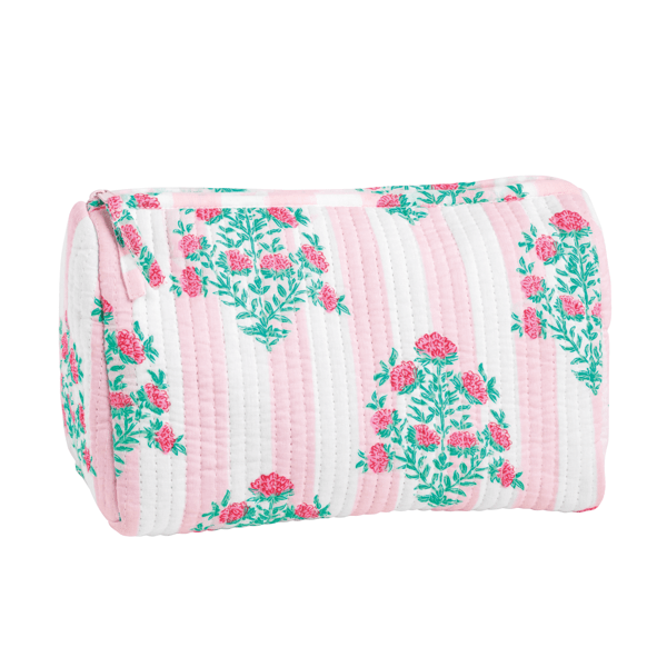 Floral Quilted Travel Pouch