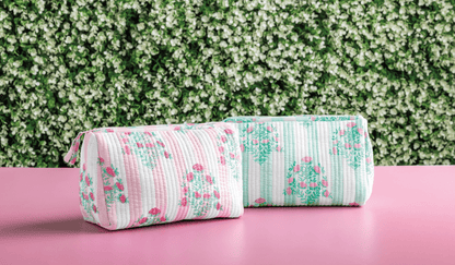 Floral Quilted Travel Pouch