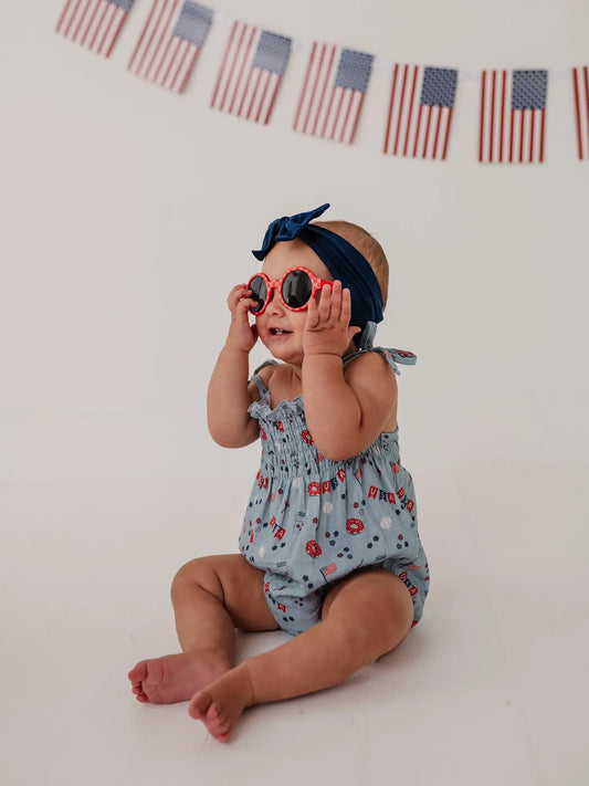Smocked Bubble Romper - Summer USA