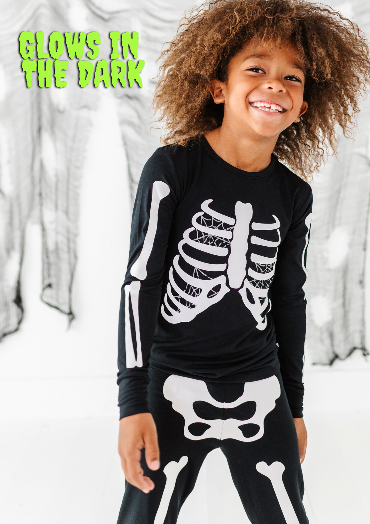 Bones Glow-in-the-Dark PJ - Grey Webs