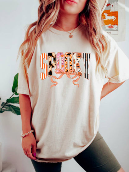 Adult Preppy Spooky Bow Tee