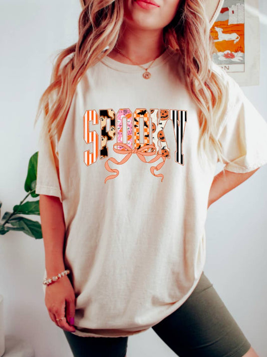 Adult Preppy Spooky Bow Tee