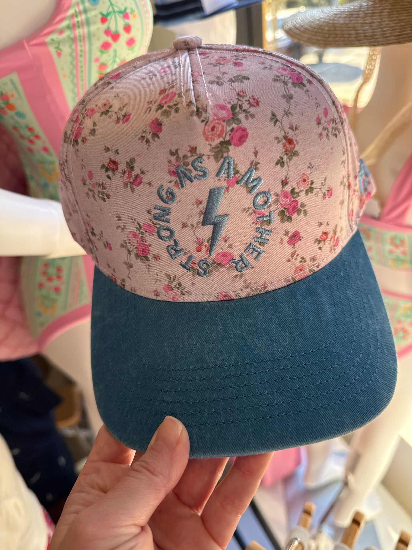 Strong As A Mother Floral Hat