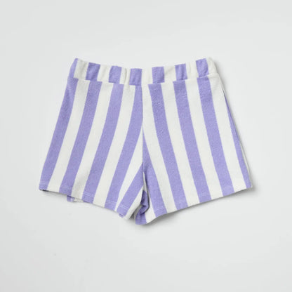 Purple Striped Terry Skort