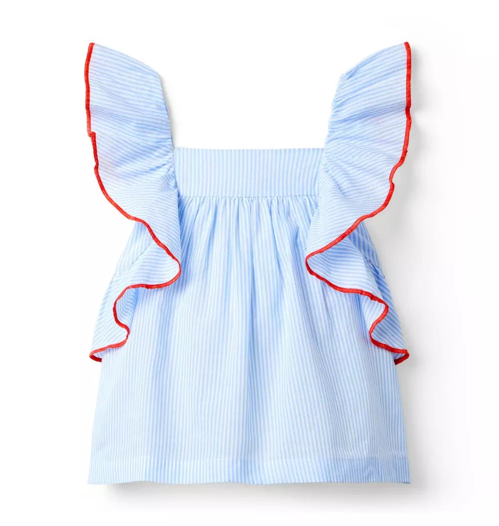 Striped Ruffled Top