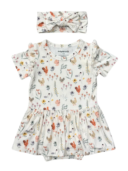 Girl's Bodysuit Dress Set