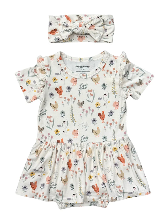 Girl's Bodysuit Dress Set