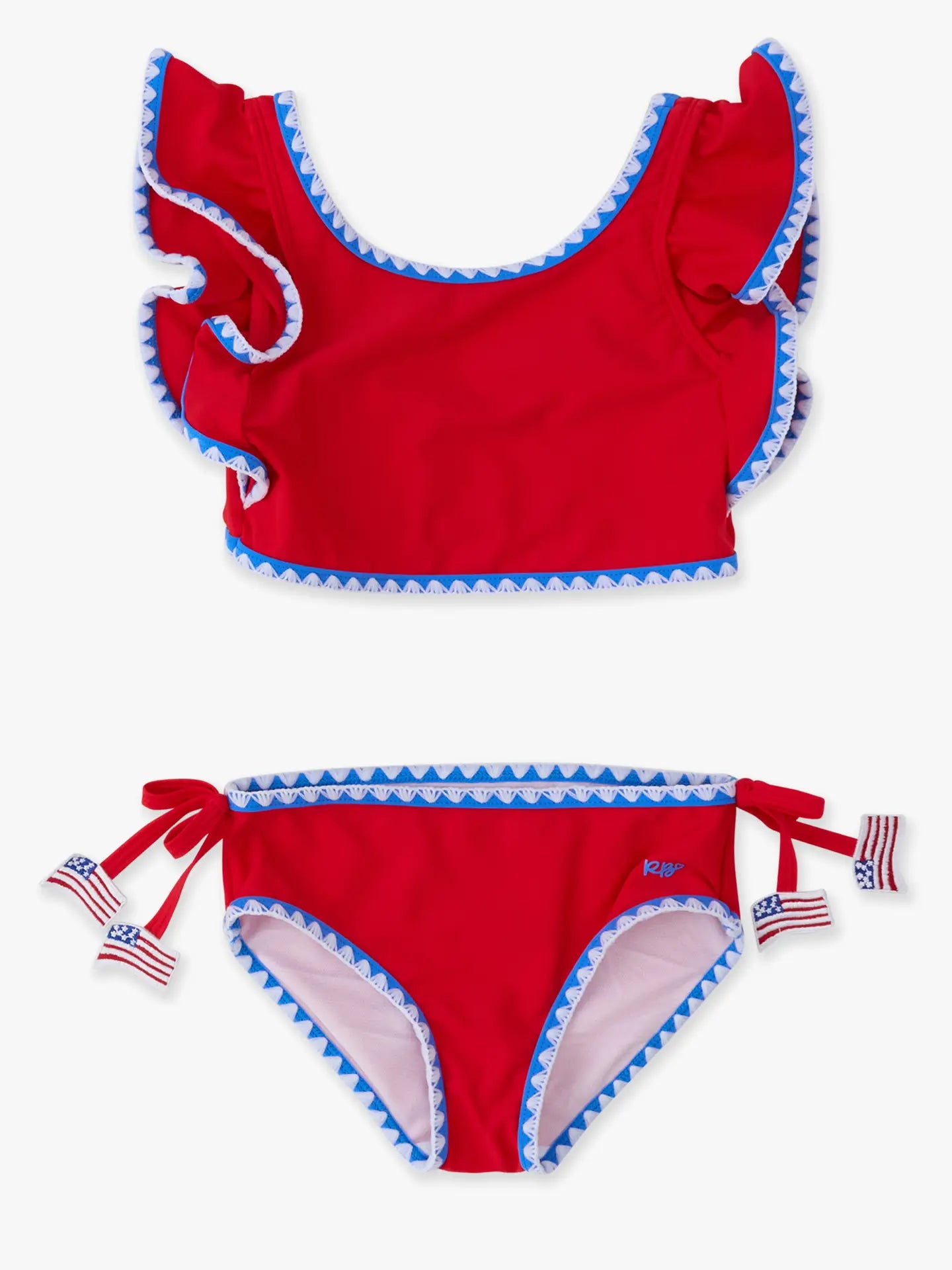 Vintage Red Flag Detail Tankini