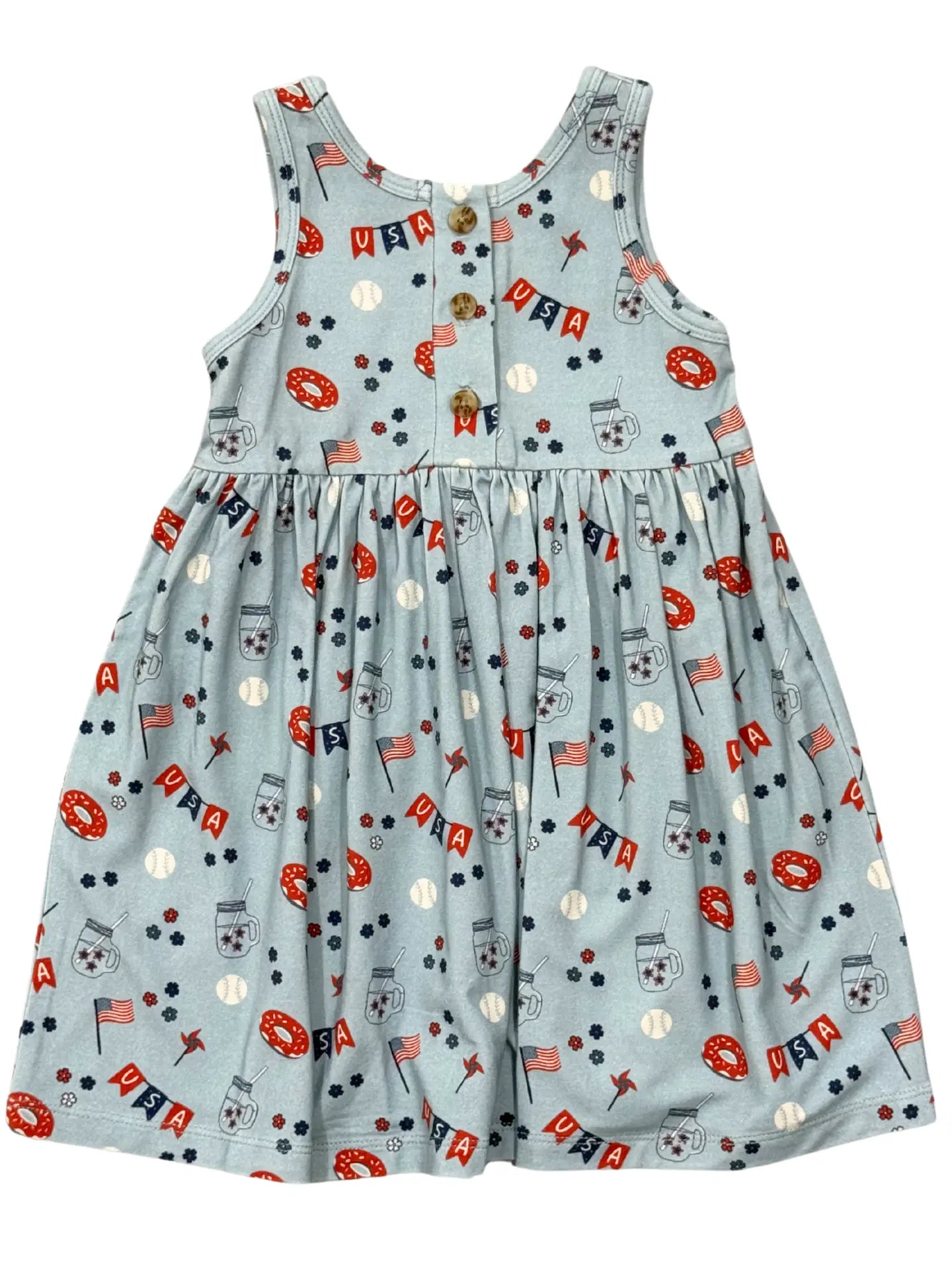 Girl's Summer USA Henley Dress
