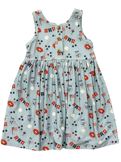 Girl's Summer USA Henley Dress