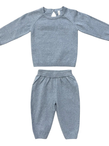 Soft Knit Baby Set - Teal Marble