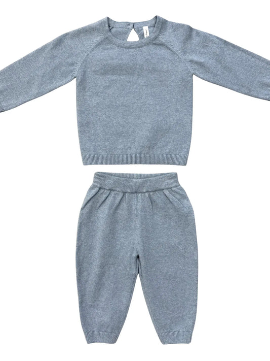 Soft Knit Baby Set - Teal Marble