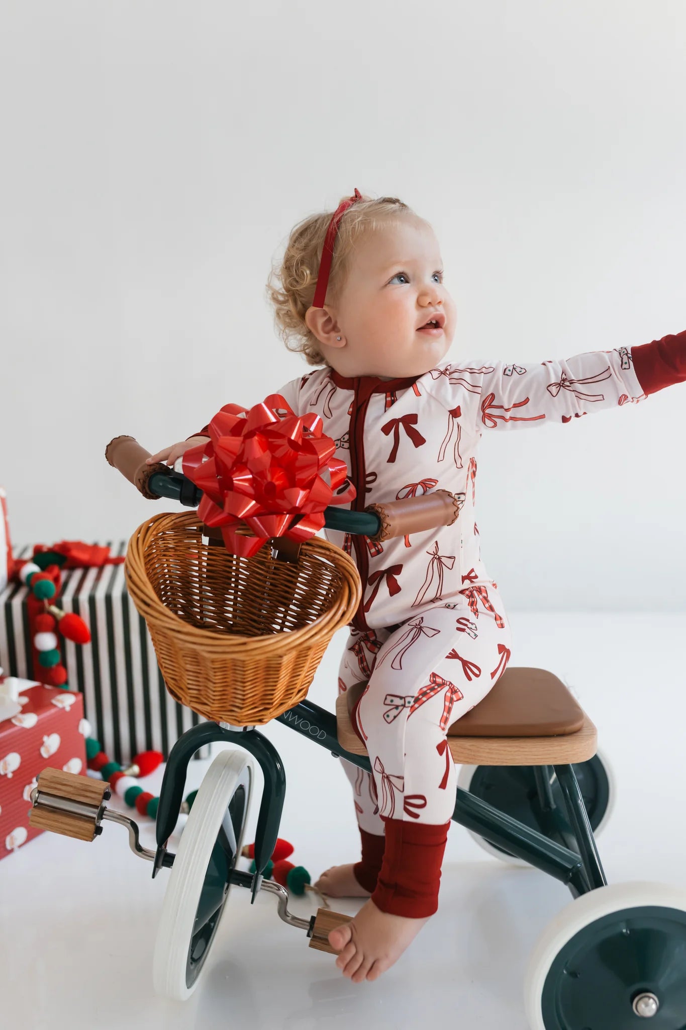 Merry Little Bows Zip Romper