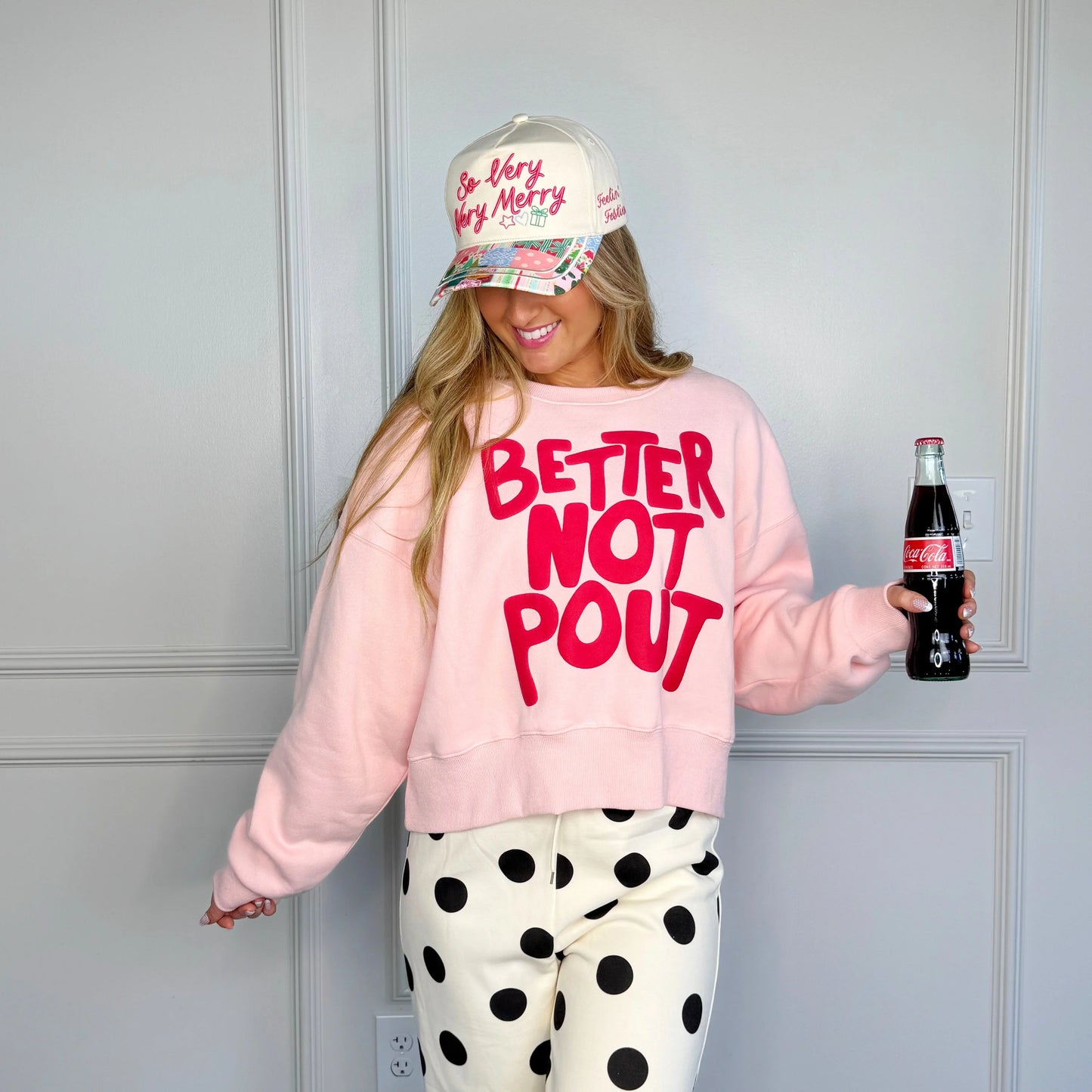 Adult Better Not Pout Crop Sweatshirt