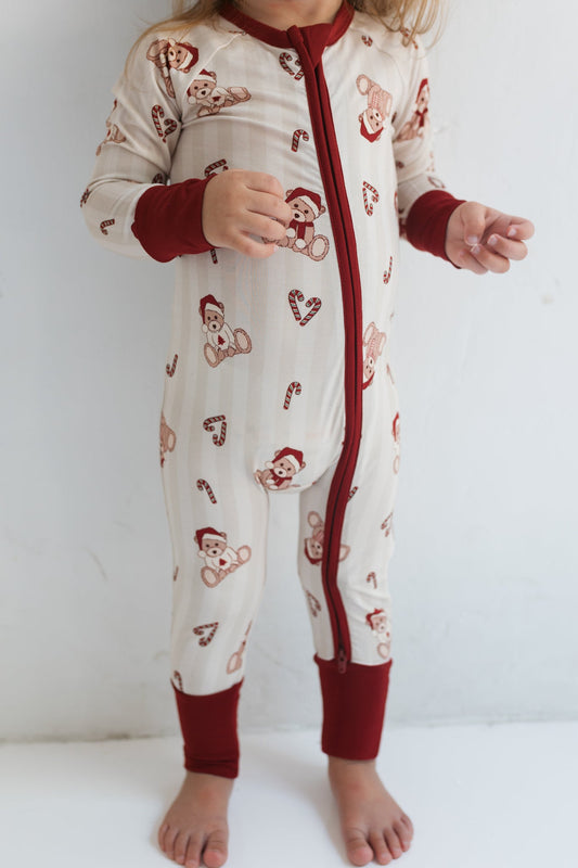 Bear-y Merry Zip Romper