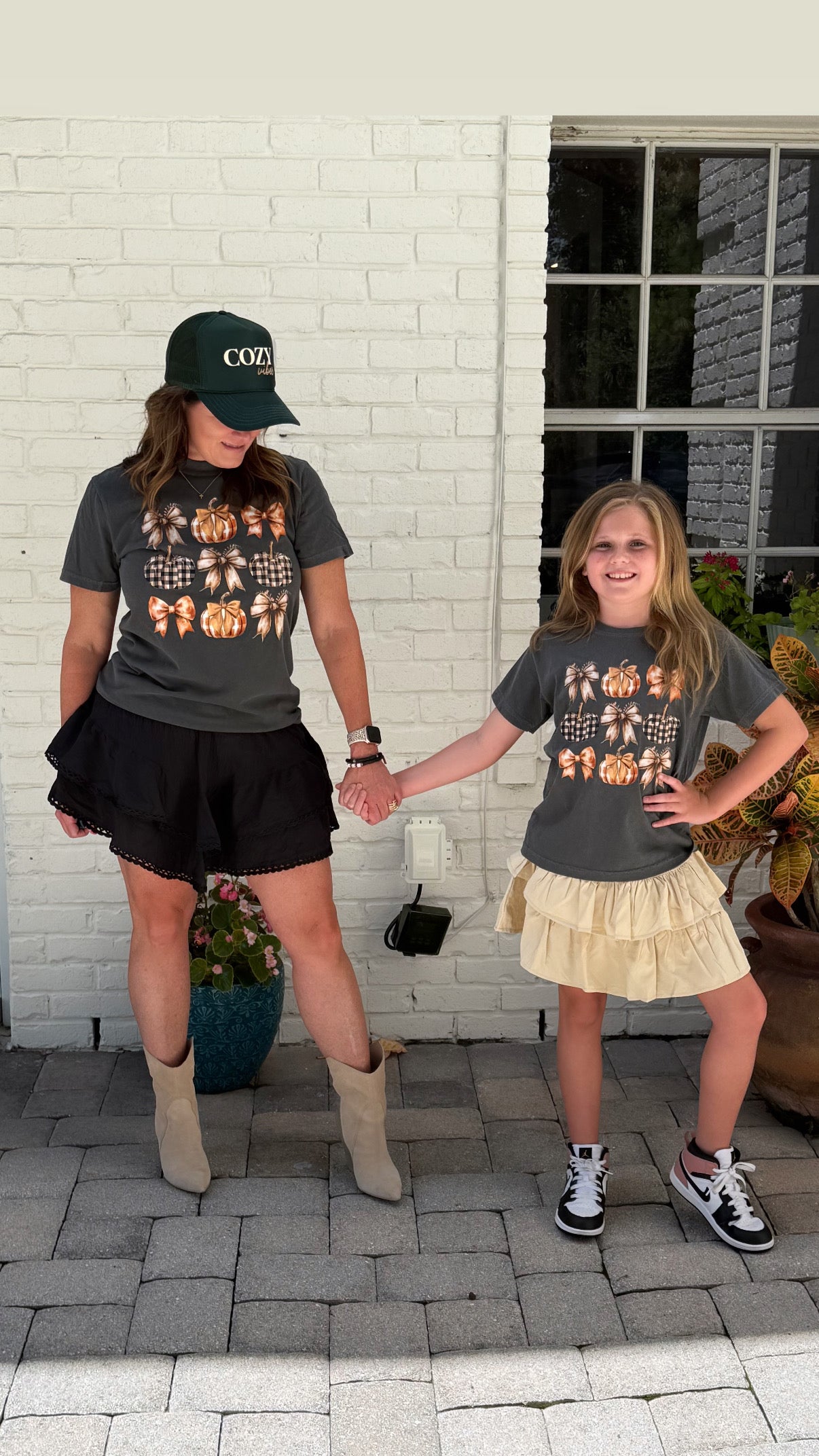 Youth Fall Coquette Pumpkin Bow Tee