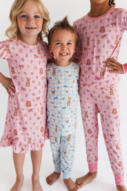 Pink Gingham Bunny Two Piece Set