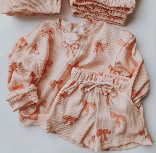 Pink Bow Waffle Set