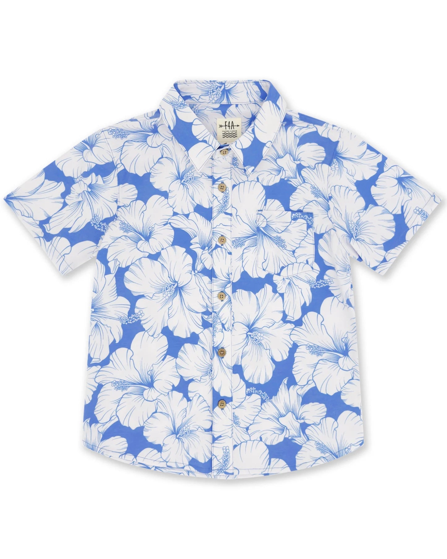 Marine Blue Button Down Tee