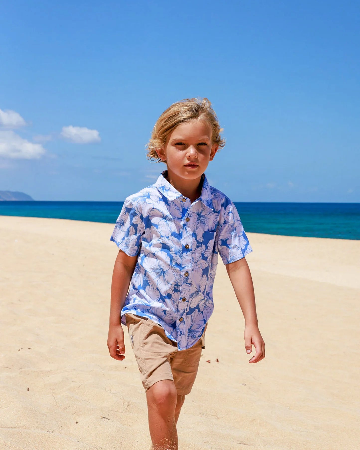 Marine Blue Button Down Tee