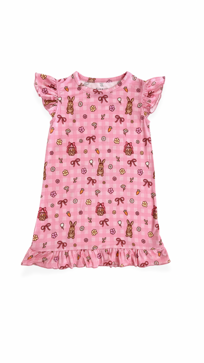 Pink Gingham Bunny Nightgown
