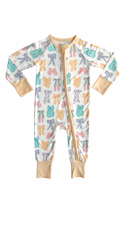 Easter Bows Zipper Romper