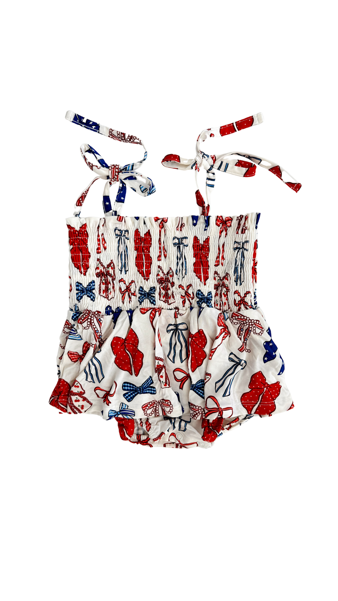 Red, White & Blue Smocked Romper