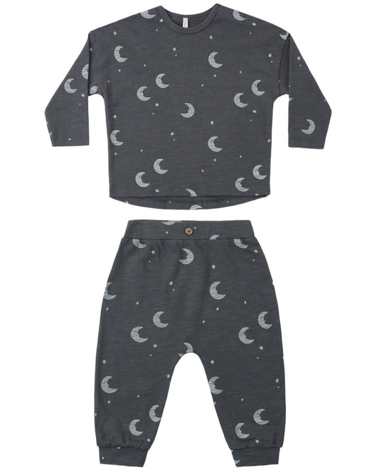 Long Sleeve Tee + Pant Set - Moon