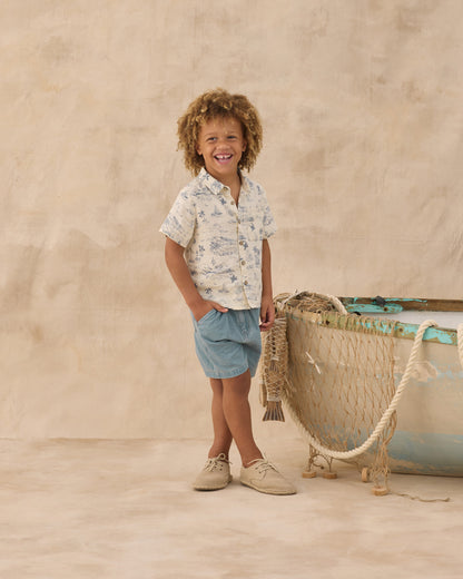 Ocean Toile Collared Shirt