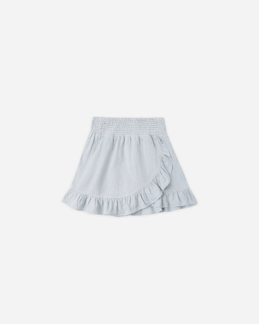 Wrap Ruffle Skirt - Light Blue