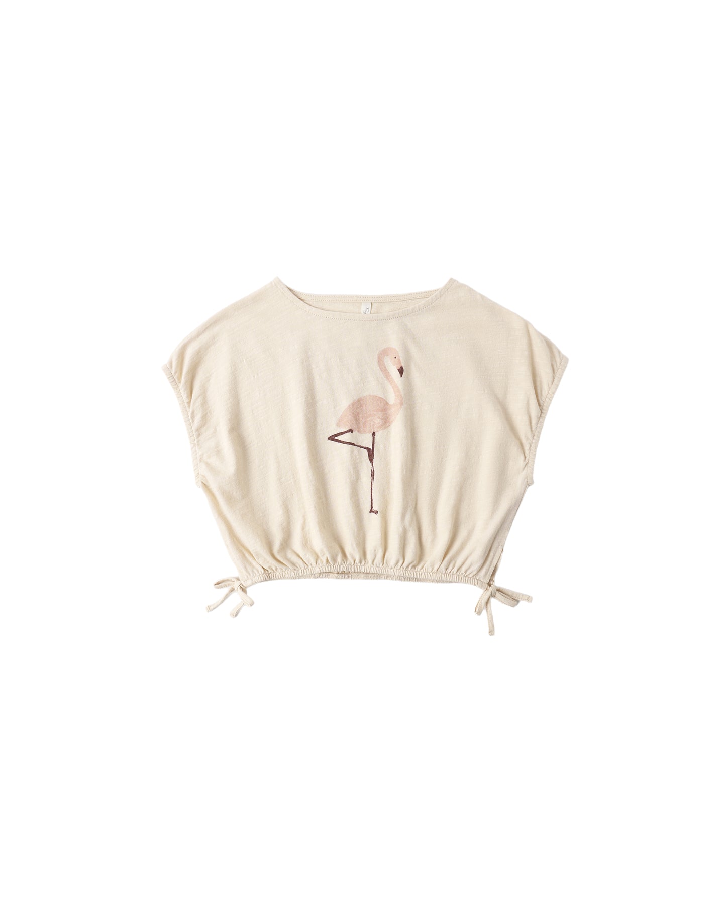 Cropped Cinch Tee - Flamingo