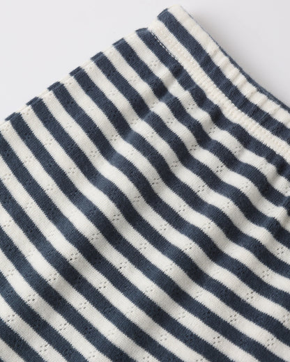 Pointelle Shorts Navy Stripe