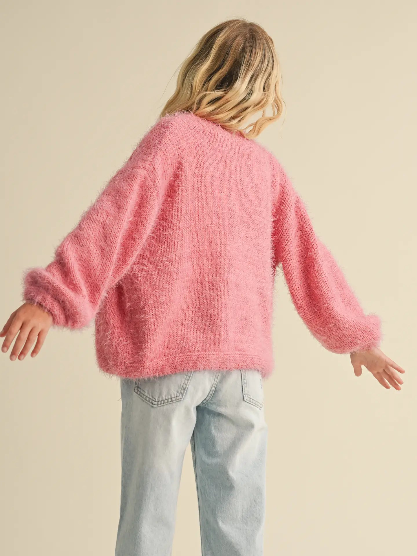 Girls Billow Sleeve Cardigan