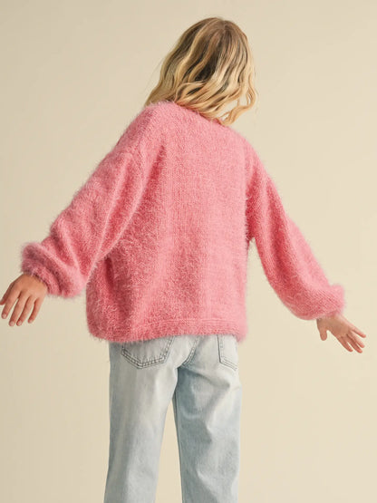 Girls Billow Sleeve Cardigan