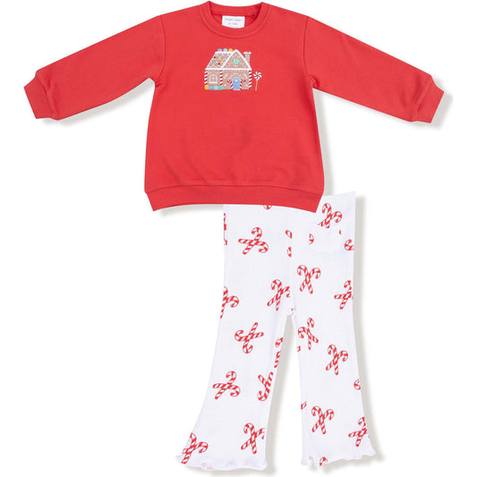 Candy Canes Sweatshirt/Flared Pant Set