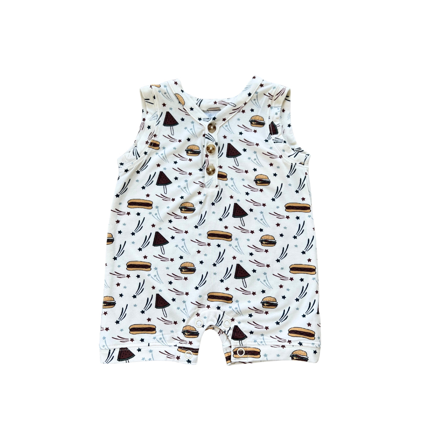 Burgers n' Dogs Sleeveless Romper