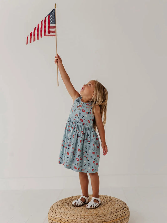Girl's Summer USA Henley Dress