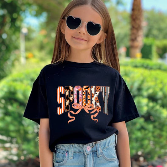Youth Preppy Spooky Bow Tee