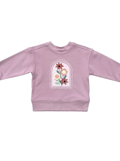 Crochet Flower Boxy Sweatshirt