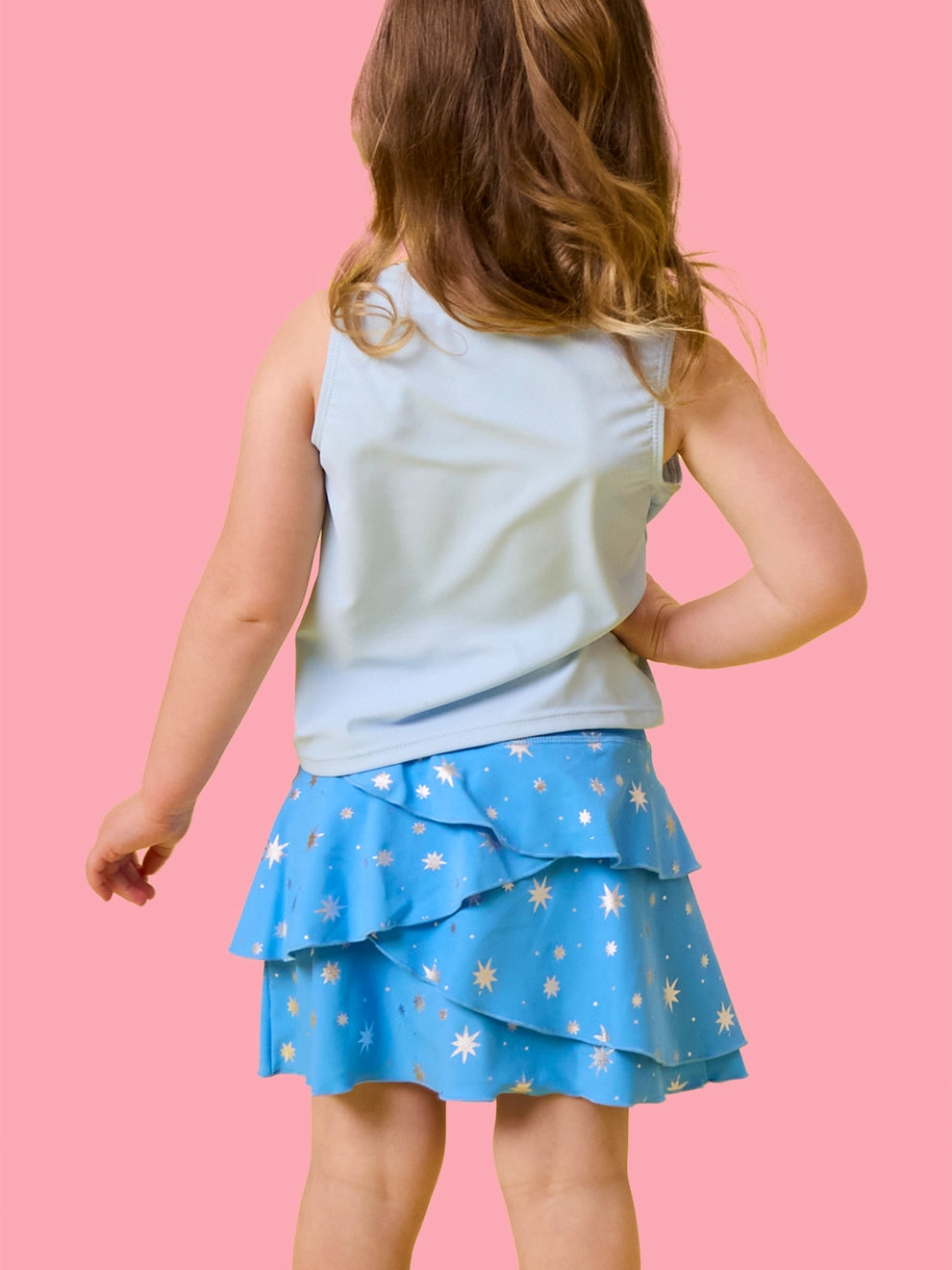 Crystal Blue Active Tiered Skort