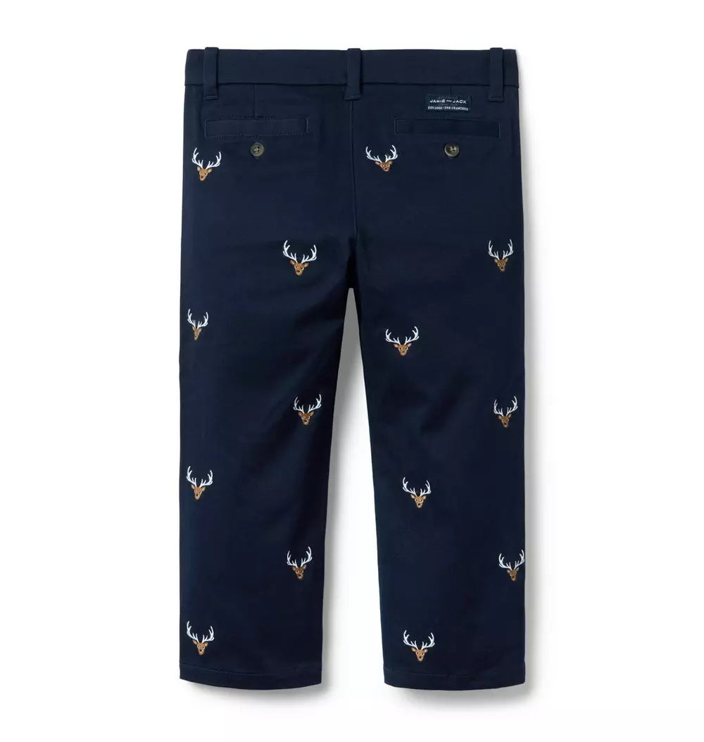 Navy Deer Pant