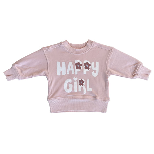 Boxy Sweatshirt - Happy Girl