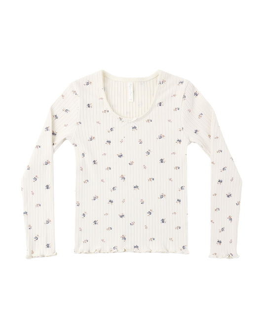 Ribbed Long Sleeve Ditsy