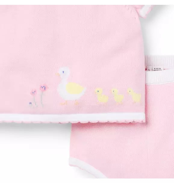Pink Ducklings Short/Sweater Infant Set