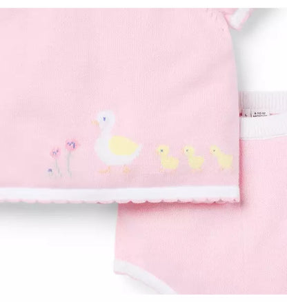 Pink Ducklings Short/Sweater Infant Set