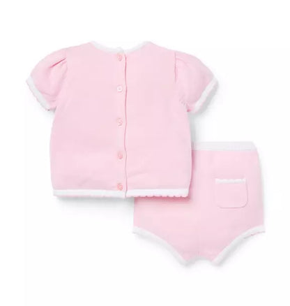 Pink Ducklings Short/Sweater Infant Set