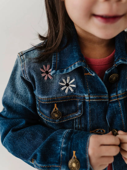 Girl's Denim Jacket - Dark Blue Wash