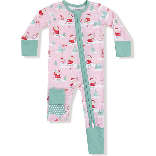 Golfing Mrs. Claus & Elves Zip Romper